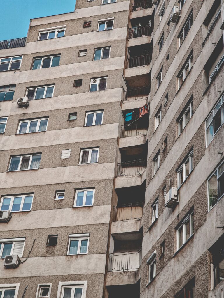 A multi storey residential apartment block