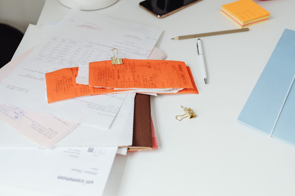 Written estimates and paperwork laid out on a desk